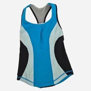 Lululemon Blue & black sleeveless halter workout tank‎ top